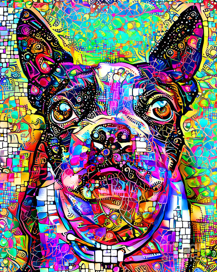 French Bulldog In Whimsical Modern Art 20211211 v2 Photograph by Wingsdomain Art and Photography