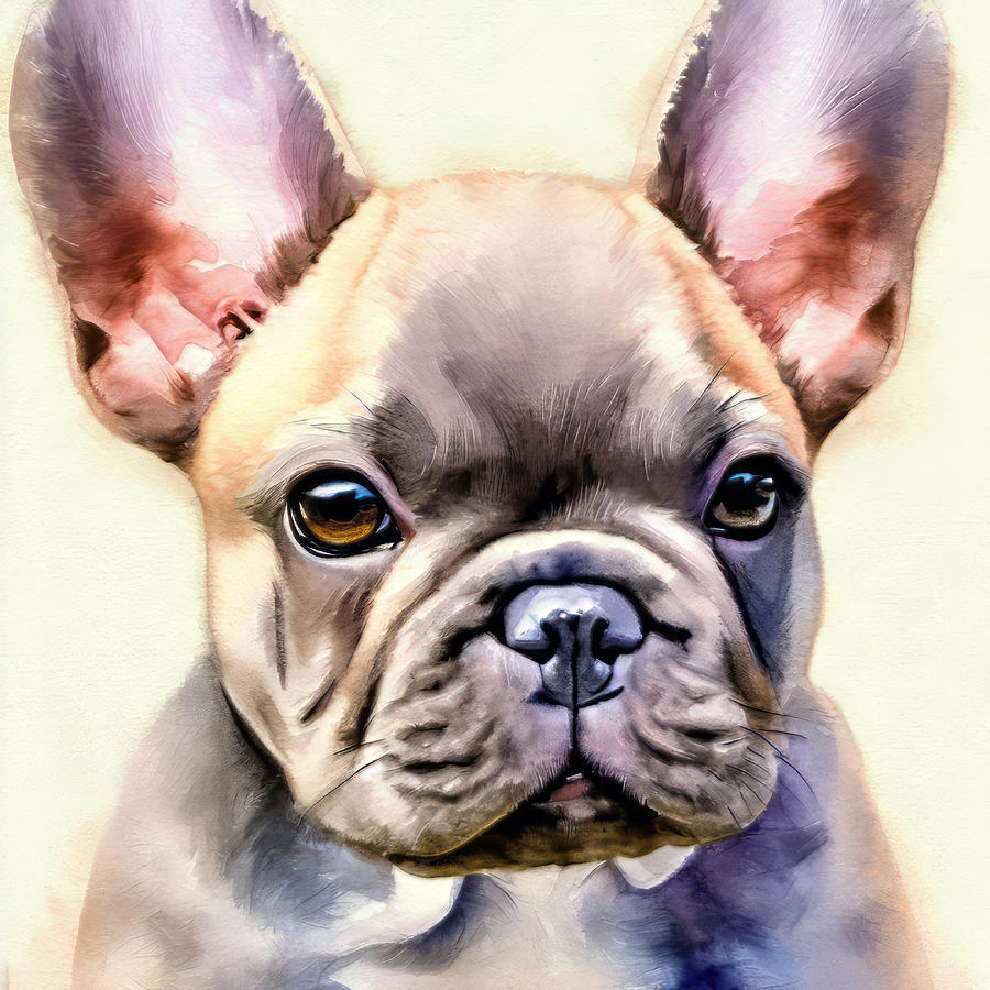 French Bulldog Portrait Digital Art by Jill Nightingale