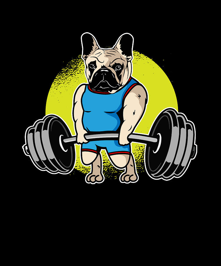 French Bulldog Weightlifting I Funny Deadlift Digital Art by Maximus ...