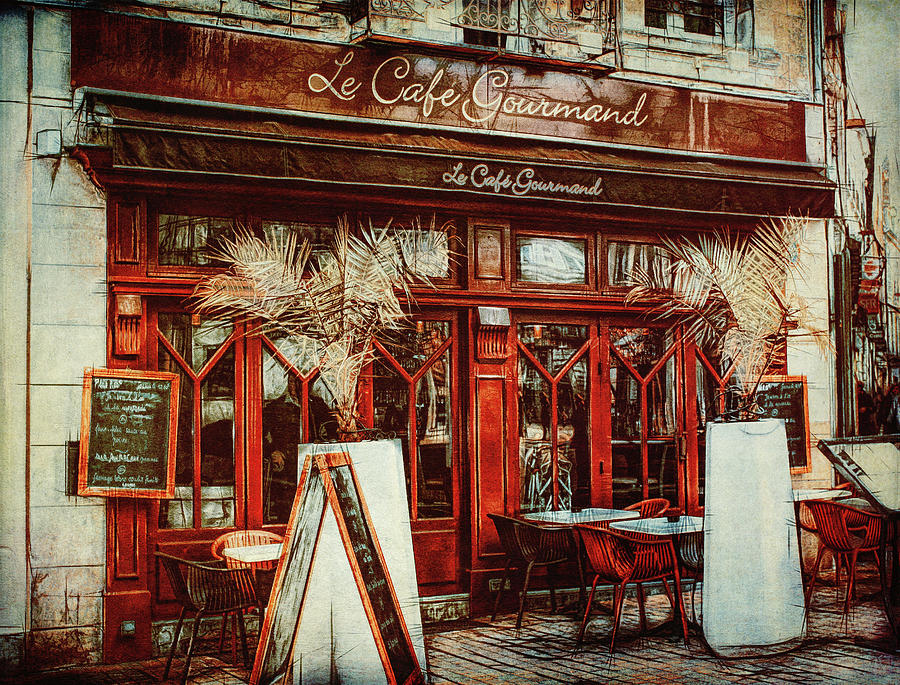 French Cafe - Digital Painting Photograph by Maria Angelica Maira