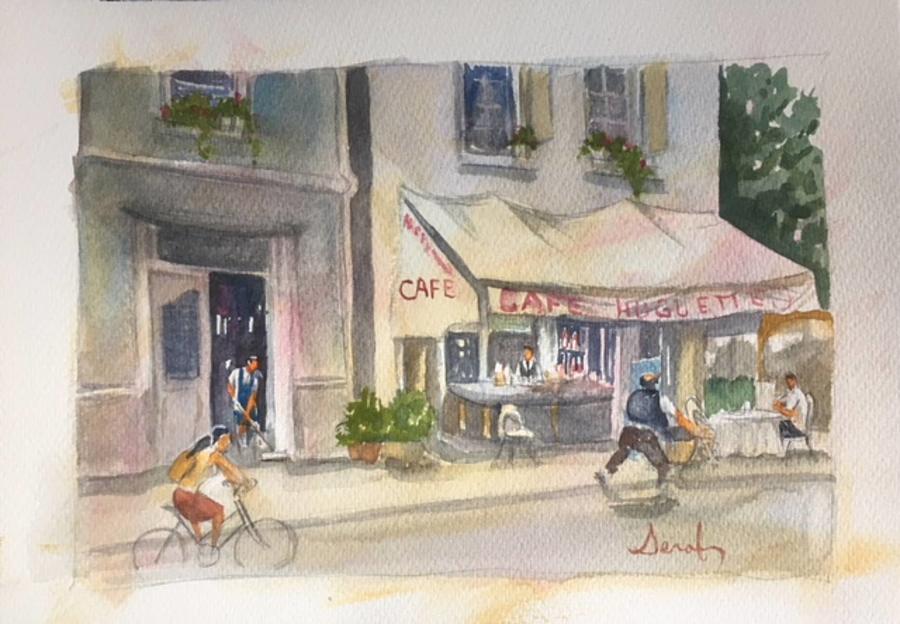 French Cafe Painting by Scott Serafy