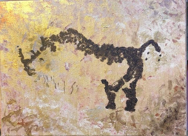 French Cave Drawing - Rhino Painting by Diane Kinman - Pixels