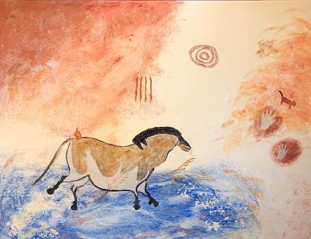 French Cave Drawings - Horse Painting by Diane Kinman - Fine Art America