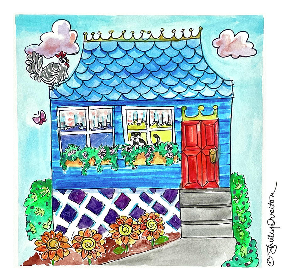 French Cottage Mixed Media by Shelley Overton