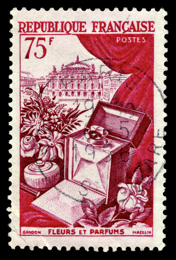 French Flowers and Perfumes Postage Stamp Photograph by Phil Cardamone