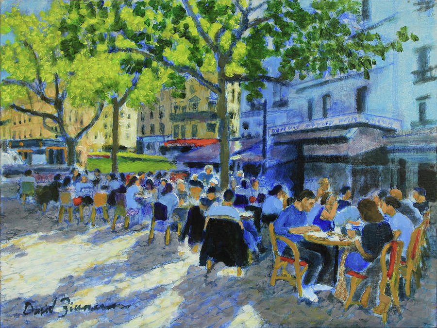 French Food Court Anew Painting by David Zimmerman