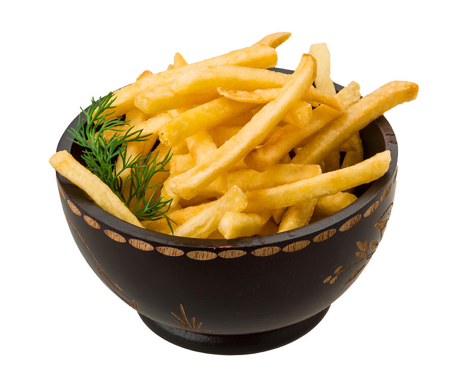 French fries on white background Photograph by AndreySt