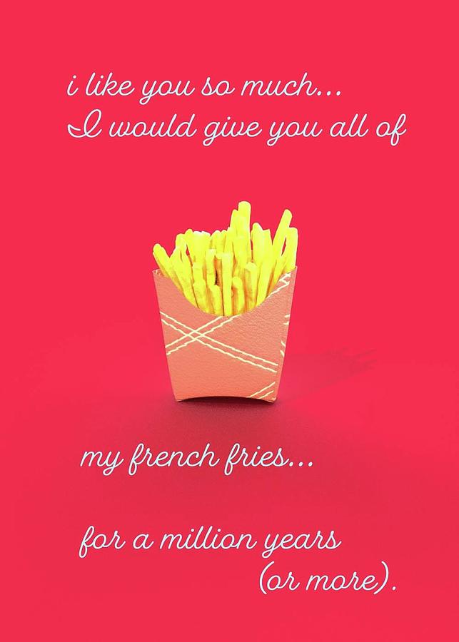 French Fries Valentine Digital Art by Ashley Rice