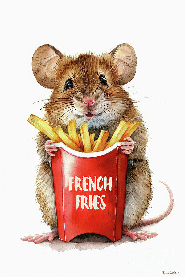 French Fry Mouse Painting by Tina LeCour - Fine Art America