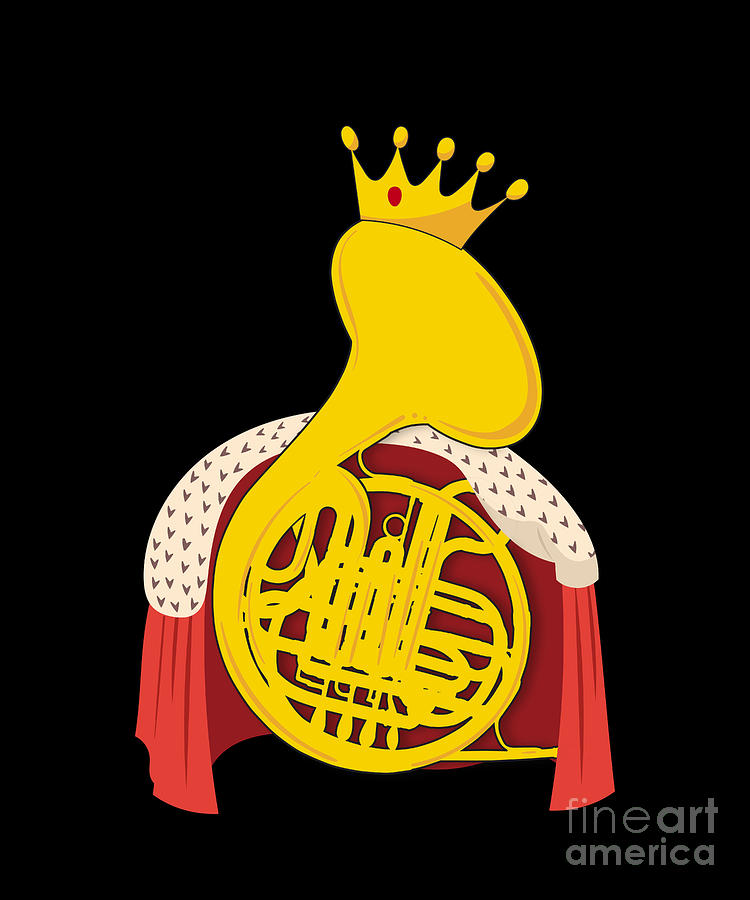 Derecho laringe correr French Horn Funny French Horn Queen Player Drawing by Noirty Designs -  Pixels