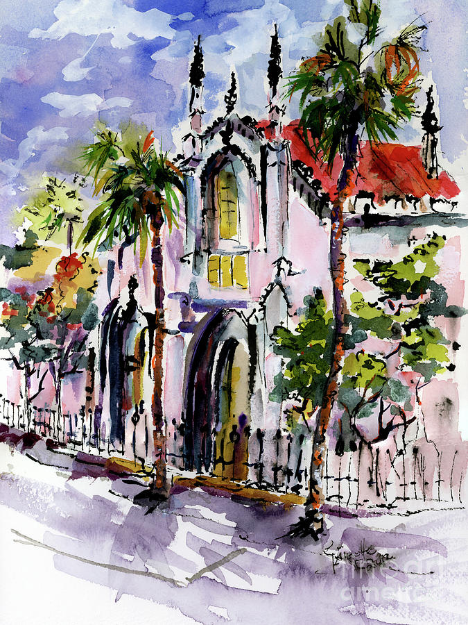 French Huguenot Church Charleston South Carolina Painting by Ginette Callaway