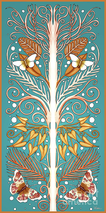 French Inspired Home Decor Design in Turquoise and Rust Tapestry - Textile by Lise Winne