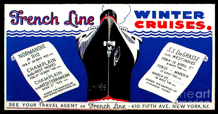 French Line Winter Cruises Travel Poster Painting