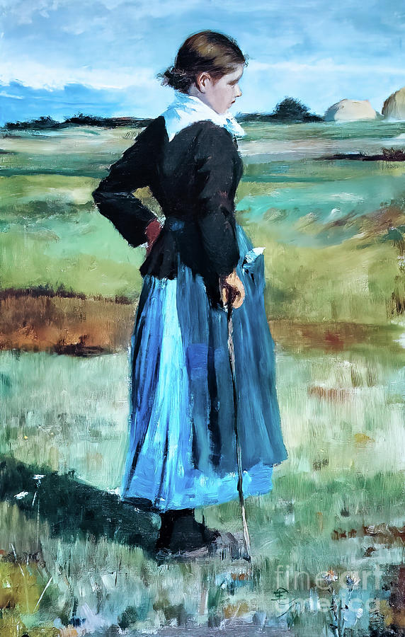 French Peasant Girl 1883 by Childe Hassam Painting by Childe Hassam
