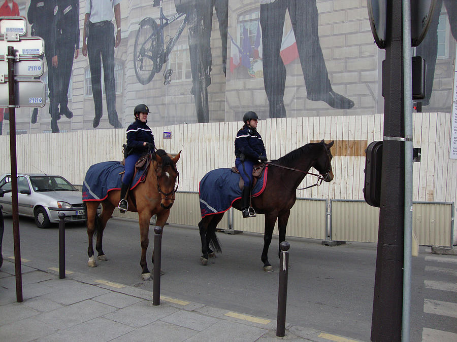 French Police on Horseback Photograph by Roxy Rich