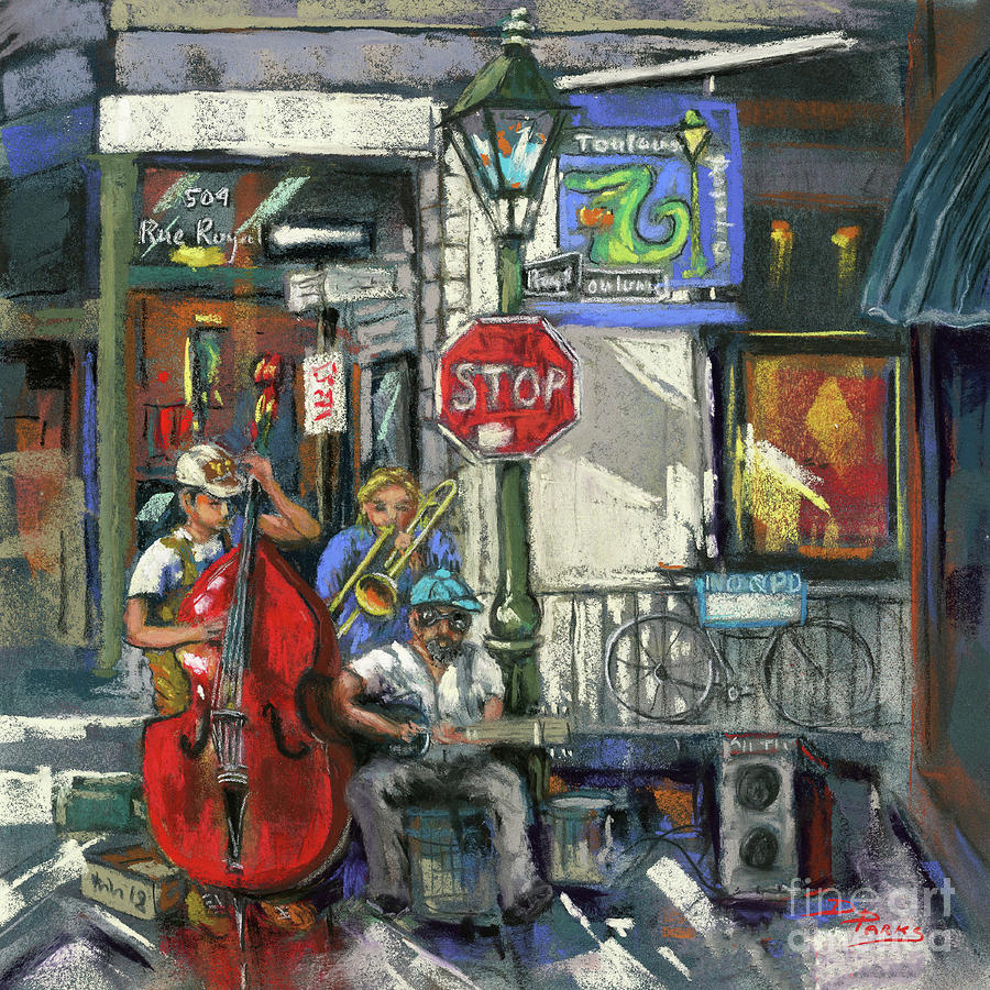 Street Music Painting - French Quarter Street Jazz by Dianne Parks