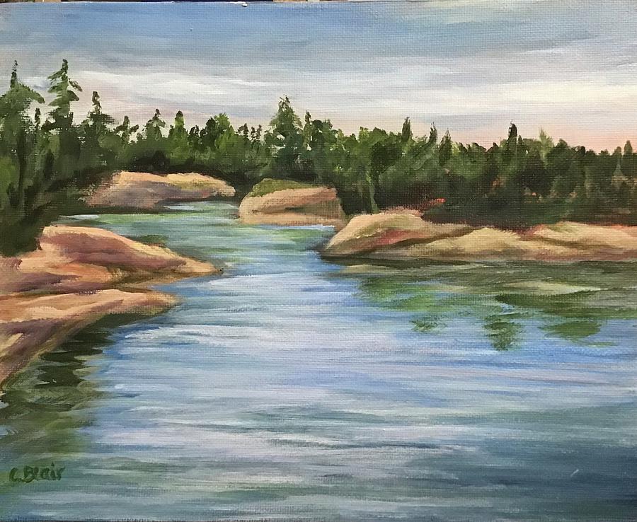 French River Painting by Cynthia Blair
