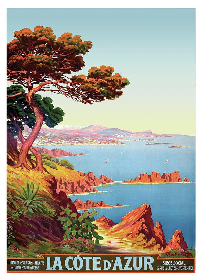 Summer Digital Art - French Riviera Coastline by Long Shot
