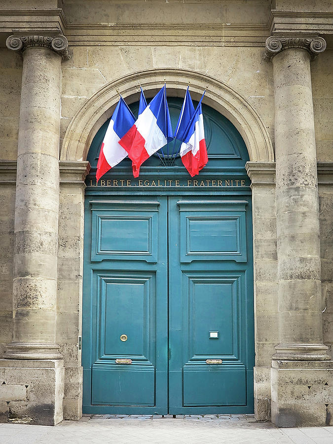 French Senate Monument With Flags Of France Photograph