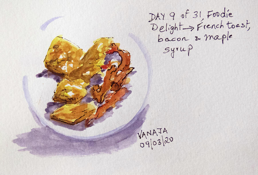 French Toast and Bacon Painting by Vanajas Fine-Art
