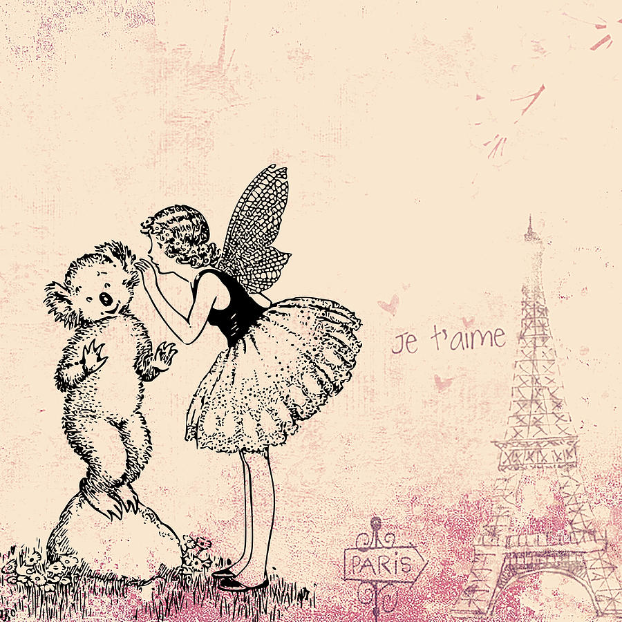 French Vintage Paris Fairy Tale Art Digital Art by Caterina Christakos