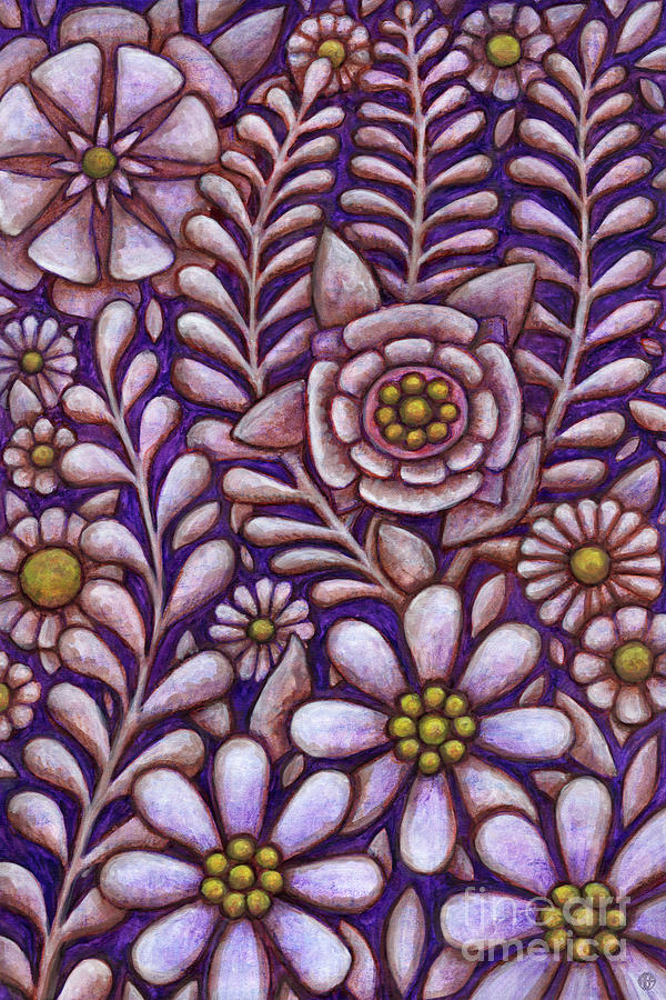 French Violet Florascape  Painting by Amy E Fraser