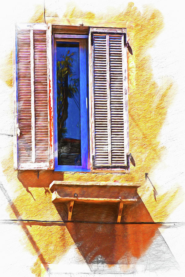 French window, Provence, France Mixed Media by Tatiana Travelways