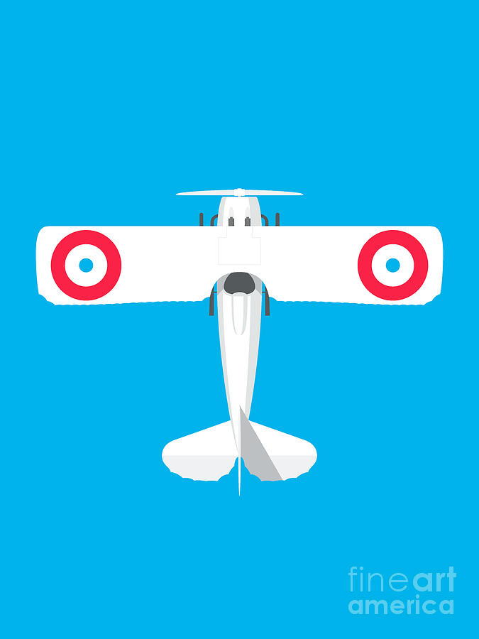 Aviation Digital Art - French XIII WWI Biplane Aircraft - Cyan by Organic Synthesis Aviation Digital Art - French XIII WWI Biplane Aircraft - Cyan by Organic Synthesis
