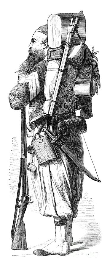 French Zouave, 1859 Drawing by Granger