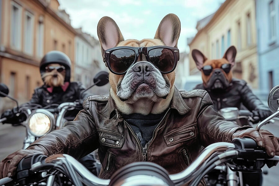 Frenchie Bikers Digital Art by JC Findley Frenchie Bikers Digital Art by JC Findley