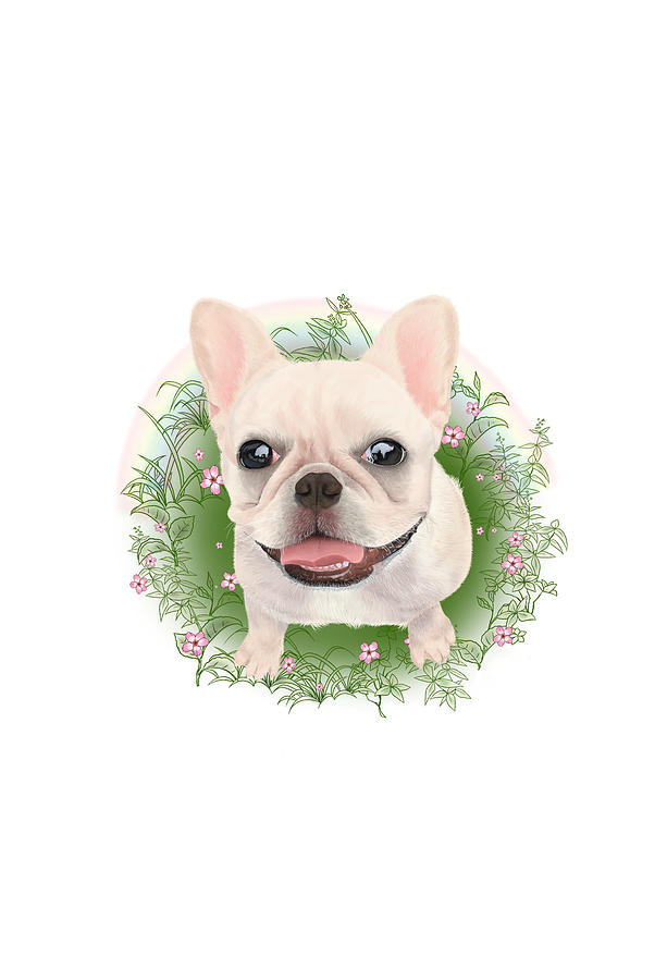 Frenchie-Flower Digital Art by Michelle Lilo - Fine Art America