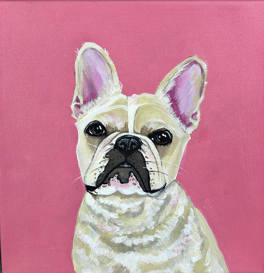 french bulldog acrylic painting