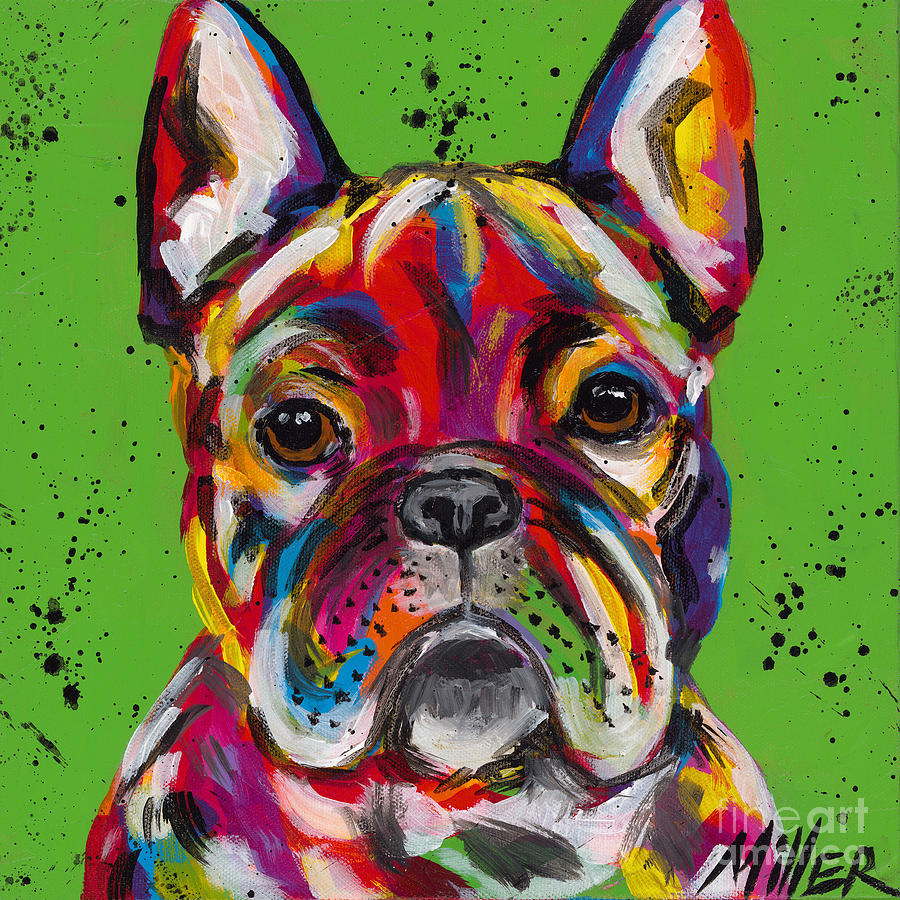 Frenchie Painting by Tracy Miller