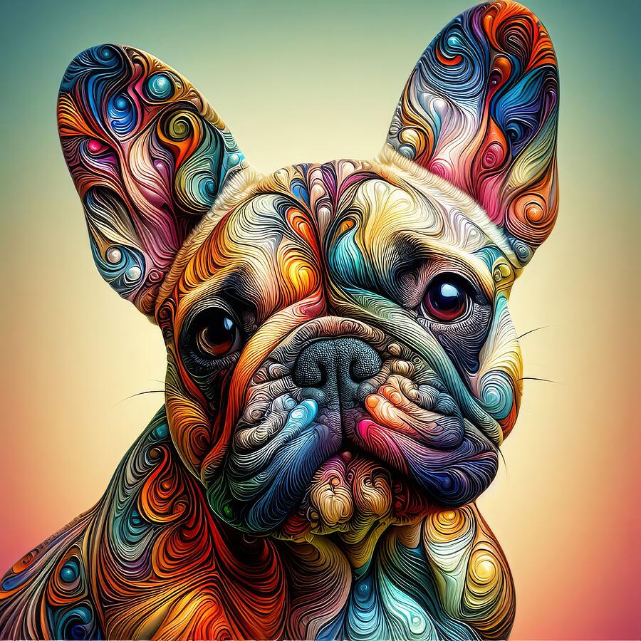 Frenchies Psychedelic Daydream Digital Art by Bill And Linda Tiepelman