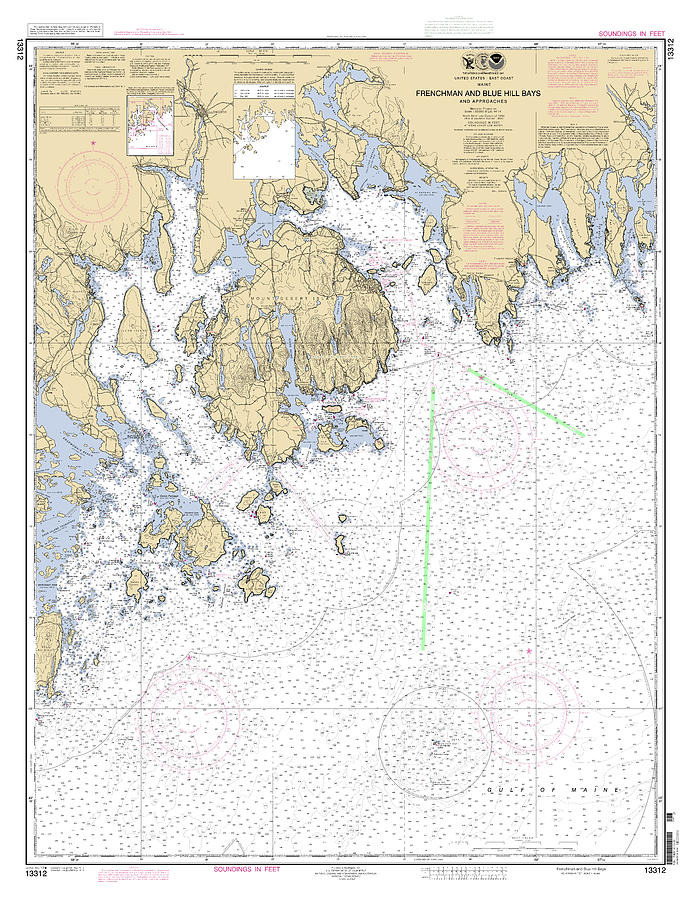 Frenchman And Blue Hill Bays And Approaches, Noaa Chart 13312 Digital ...