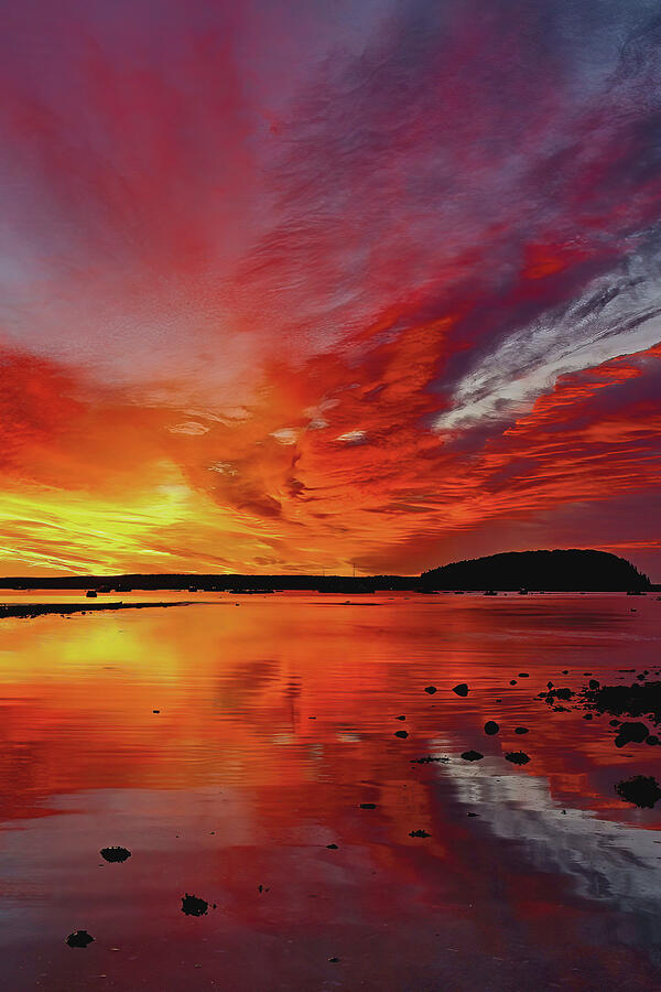 Frenchman Bay Sunrise Explosion Photograph by Stephen Vecchiotti - Pixels