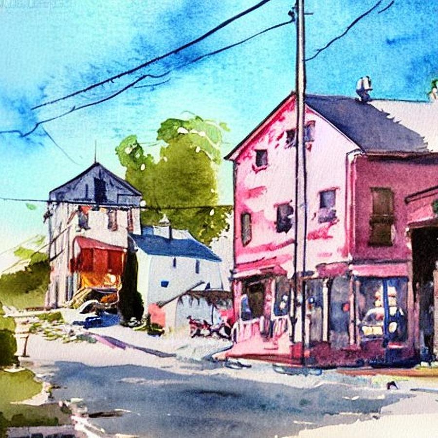 Frenchtown Summer Memories, New Jersey 1 Painting by Christopher Lotito