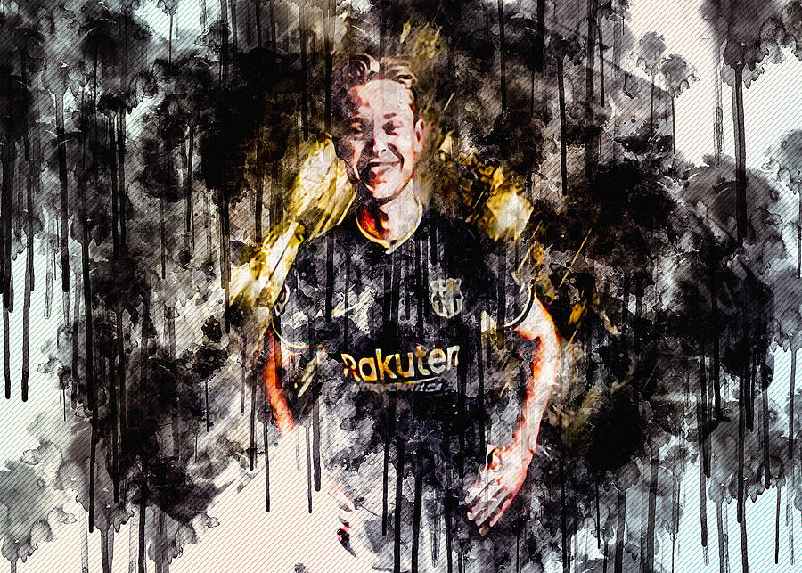 Frenkie De Jong Fc Barcelona Dutch Footballer Midfielder Portrait ...