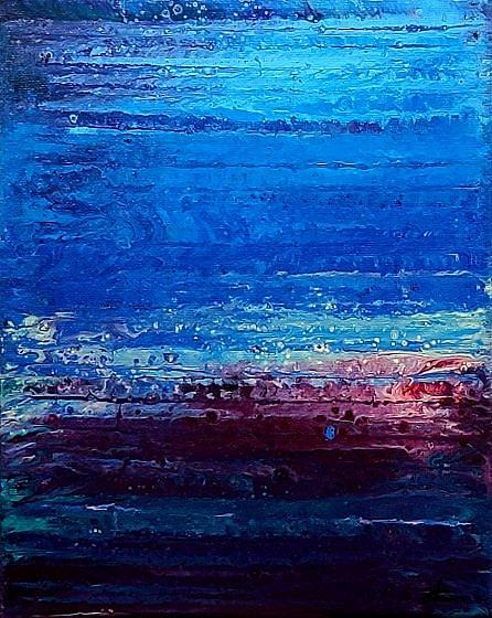 Frequency in Blue Painting by Todd Hoover