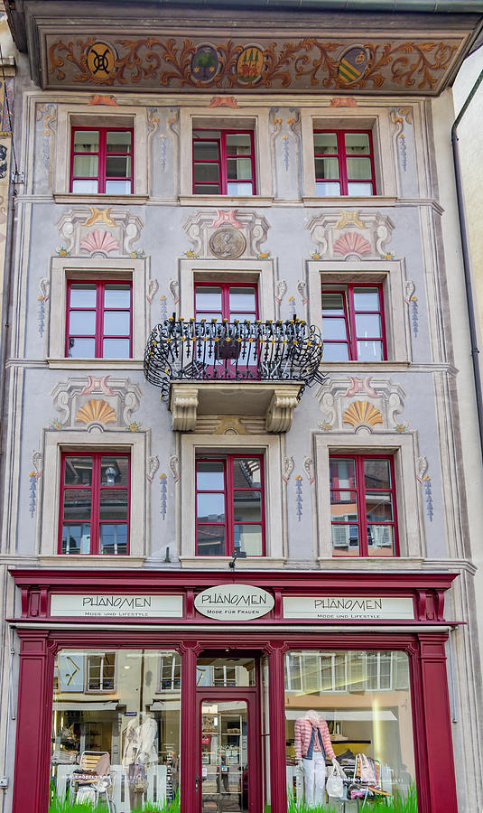 Frescoed Building In Weinmarkt Photograph