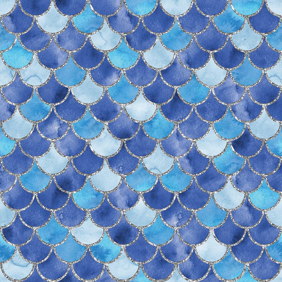 Fresh Blue Mermaid Scales Digital Art by Sambel Pedes