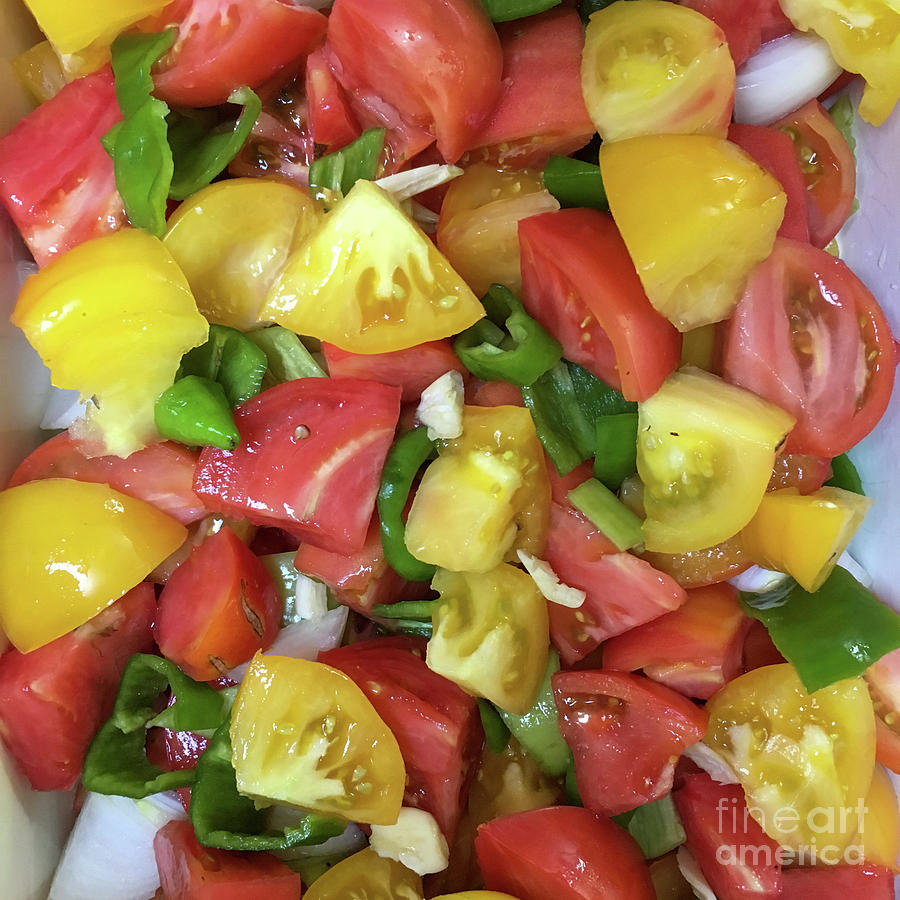 Fresh Chopped Tomatos Photograph by Edward Fielding