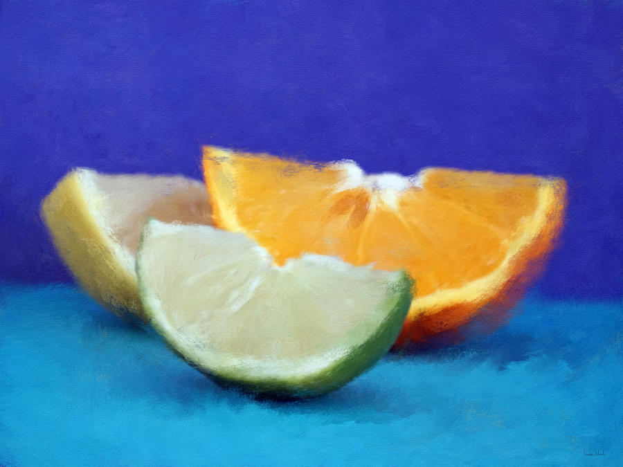 Fresh Citrus- Colorful Art by Linda Woods Painting by Linda Woods