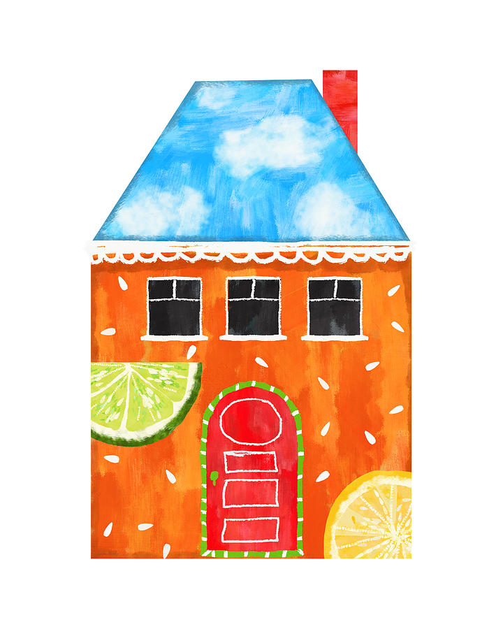 Fresh Citrus House- Art by Linda Woods Mixed Media by Linda Woods