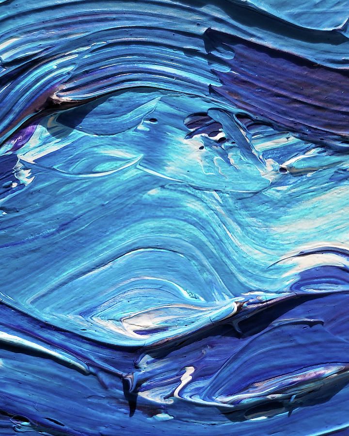 Fresh Coastal Breeze Contemporary Decor Ocean Waves Blues II Painting by Irina Sztukowski