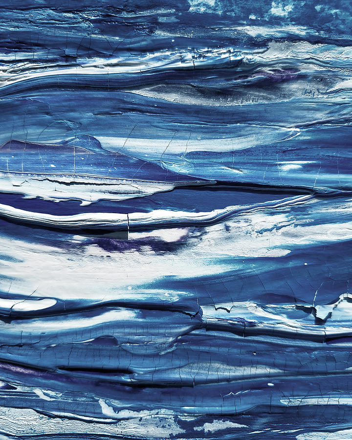Fresh Coastal Breeze Contemporary Decor Ocean Waves Blues IV Painting by Irina Sztukowski