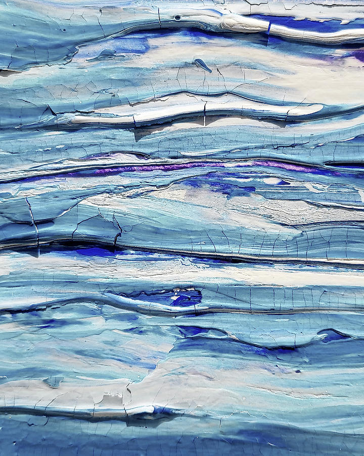 Fresh Coastal Breeze Contemporary Decor Ocean Waves Blues VII Painting by Irina Sztukowski