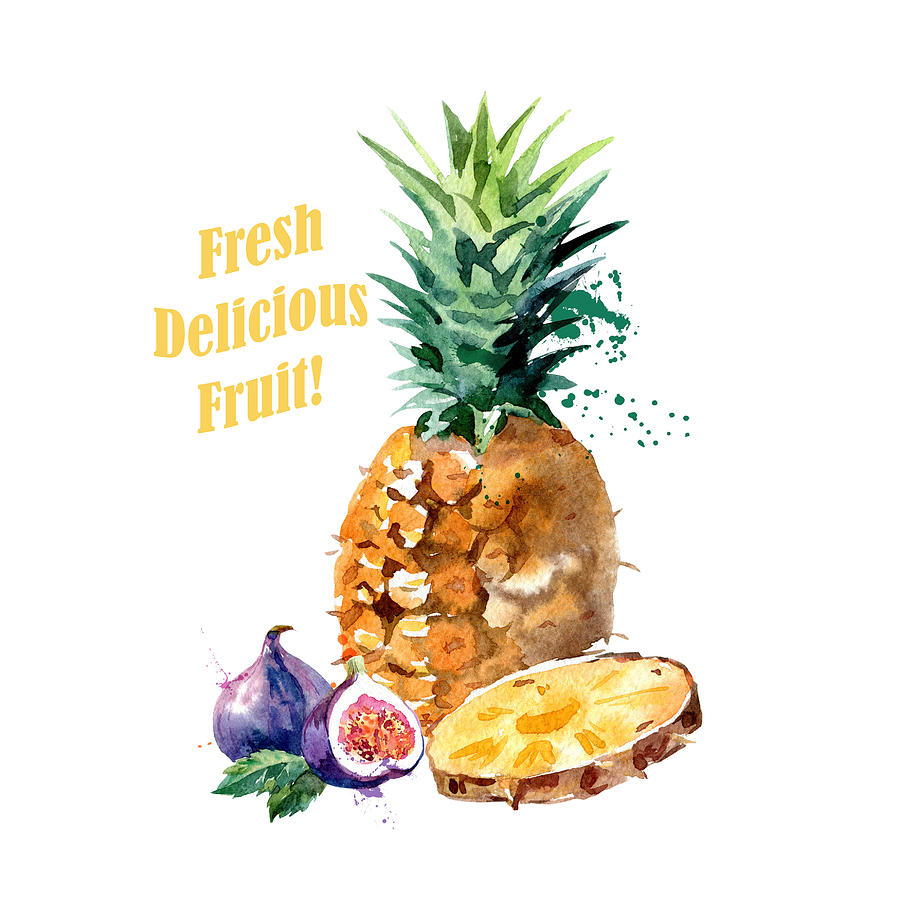 Fresh Delicious Fruit Mixed Media by Johanna Hurmerinta
