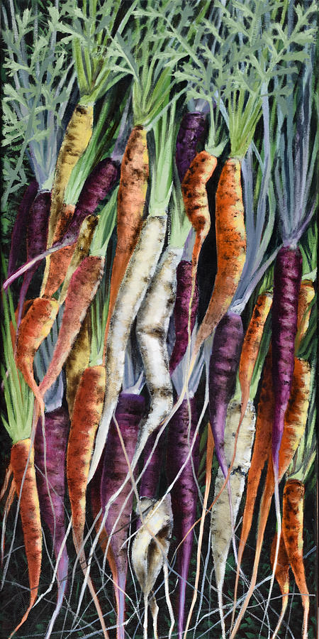 Carrot Painting - Fresh from Martas Garden by Bill Finewood