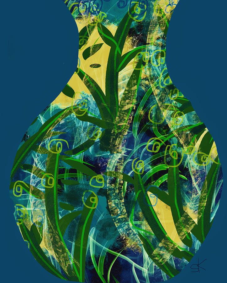 Fresh Greens Vase Digital Art by Sherry Killam